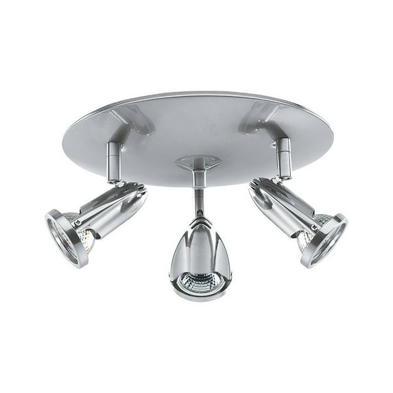 Access Lighting 3 Light Adjustable Flush Mount in Brushed Steel Color