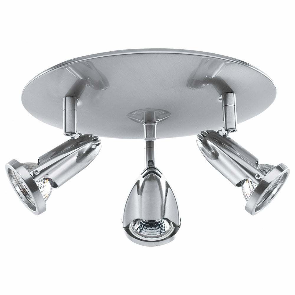 Brushed Steel 10" LED Cluster Spotlight Flush Mount