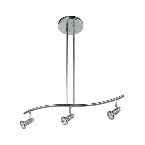 Access Lighting 3 Light Adjustable Pendant or Semi-Flush in Brushed Steel Color