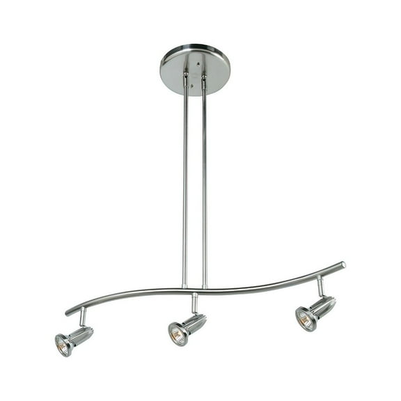 Access Lighting 3 Light Adjustable Pendant or Semi-Flush in Brushed Steel Color