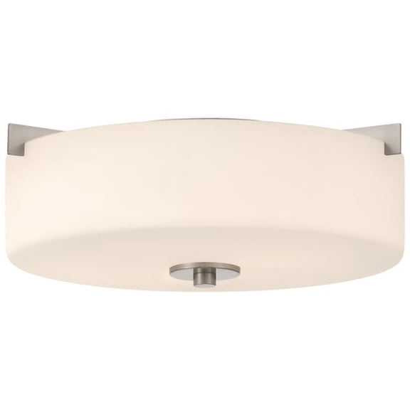 Access Lighting 63038-BS-OPL 120V Rachel 2 Light Flush Mount, Brushed Steel