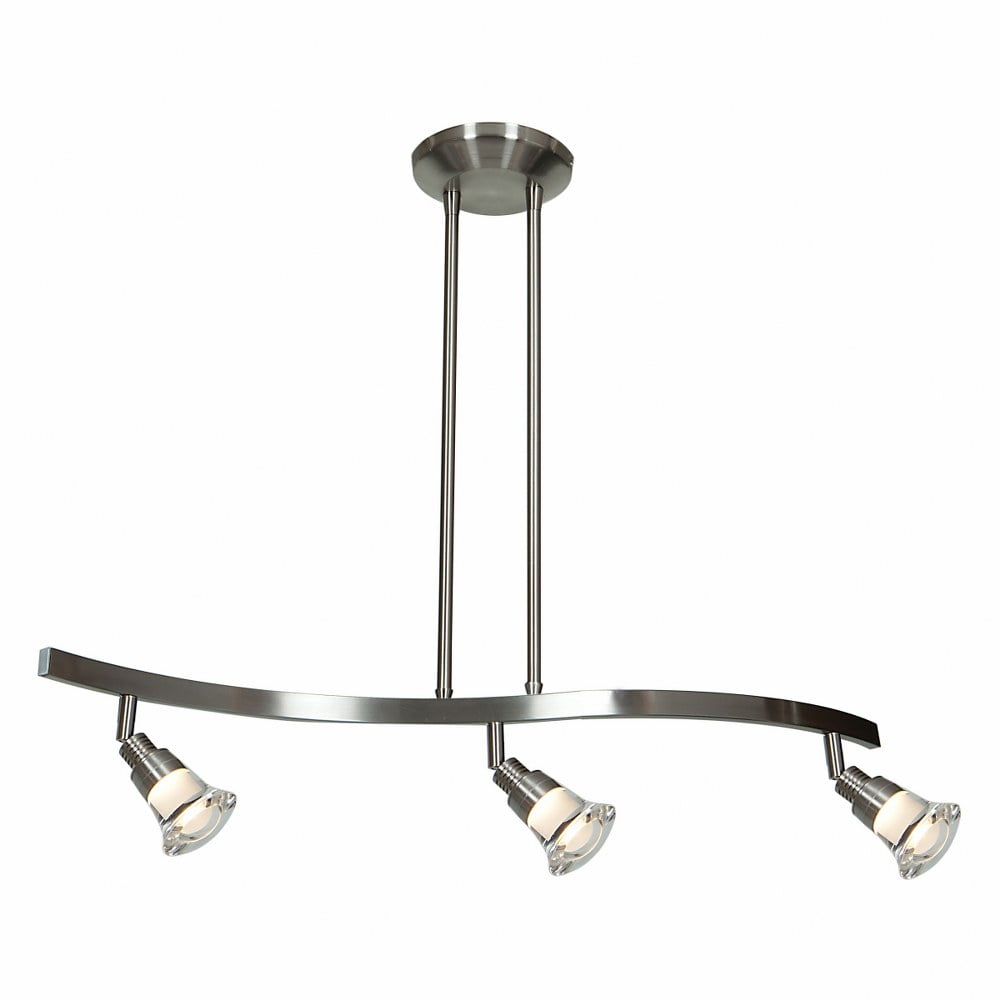 Optix Modern Chrome LED Island Pendant Light 28"x6"