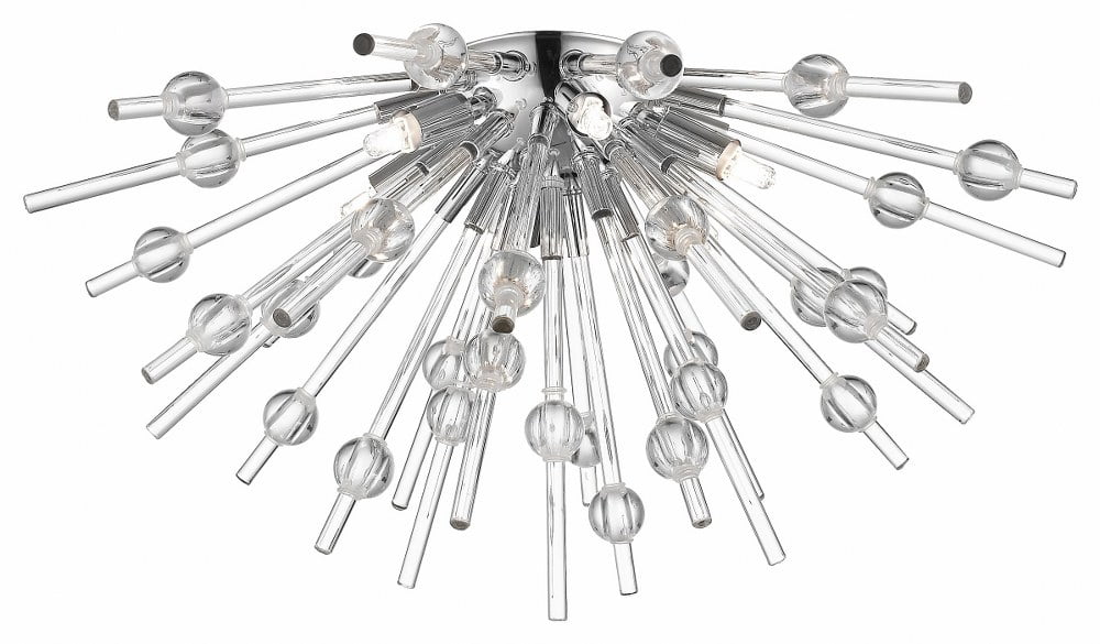 Burst 21" Chrome Glass LED Flush Mount Ceiling Light