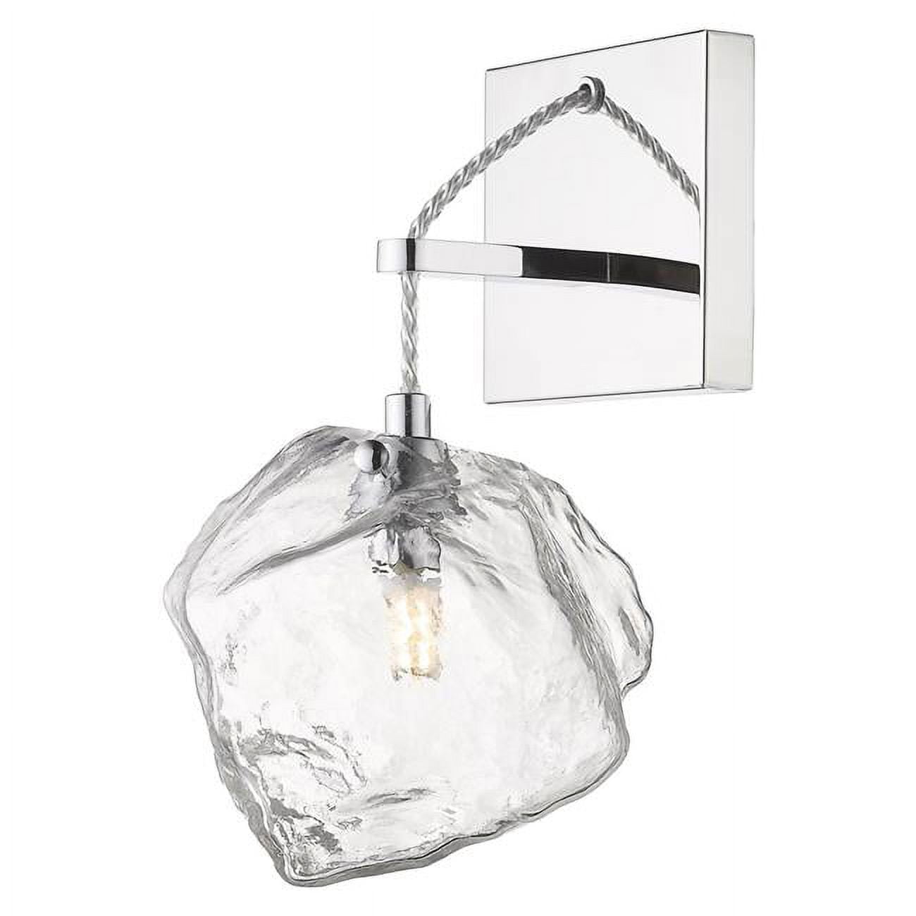 Boulder Collection Dimmable Vanity Wall Sconce in Mirrored Stainless Steel