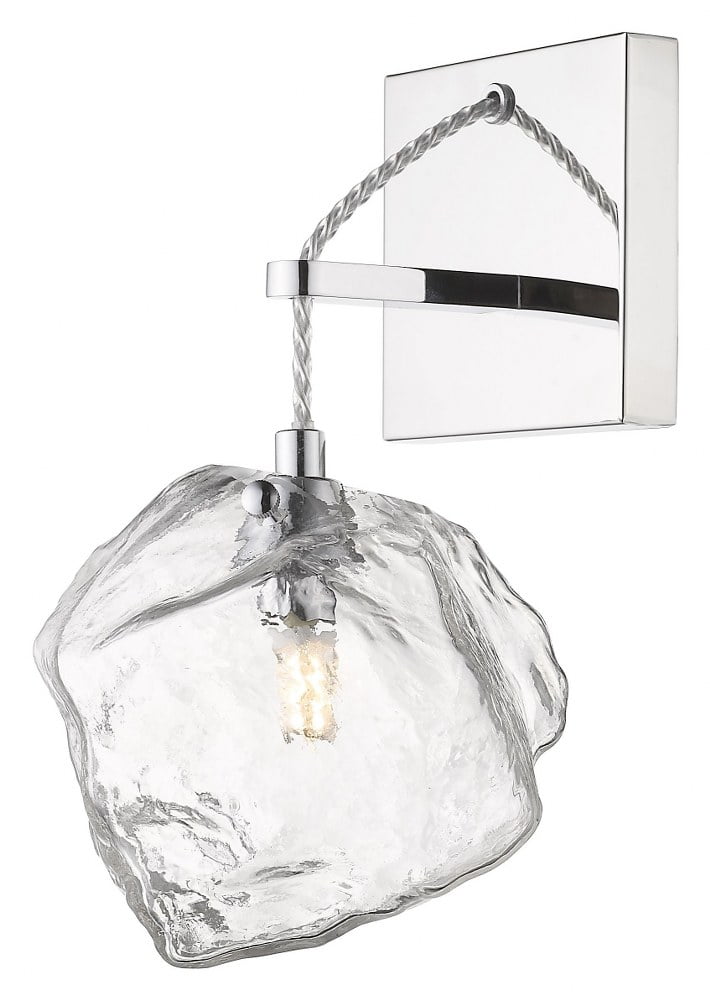 Boulder Collection Dimmable Vanity Wall Sconce in Mirrored Stainless Steel