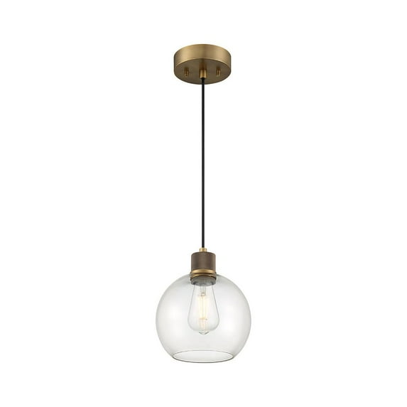 Access Lighting Burgundy LED Pendant in Antique Brushed Brass Color