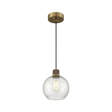 Access Lighting Burgundy LED Pendant in Antique Brushed Brass Color