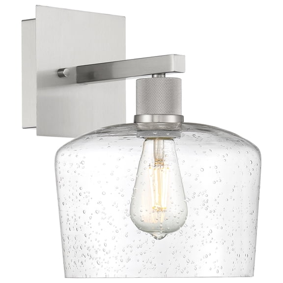 63144LEDDLP-BS/SDG Access Lighting Port Nine - 9W 1 LED Wall Sconce In Transitional Style-12 Inches Tall and 9 Inches Wide-Brushed Steel Finish-Seeded