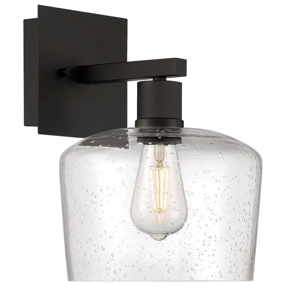 63144LEDDLP-MBL/SDG Access Lighting Port Nine - 9W 1 LED Wall Sconce In Transitional Style-12 Inches Tall and 9 Inches Wide-Matte Black Finish-Seeded
