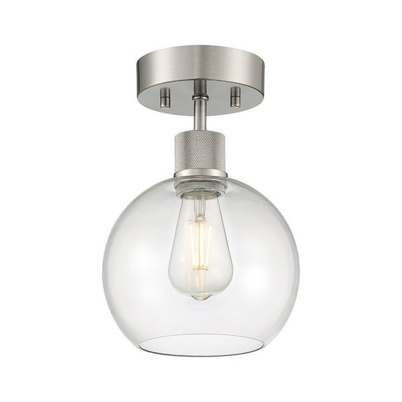 Access Lighting Burgundy LED Semi-Flush in Brushed Steel Color