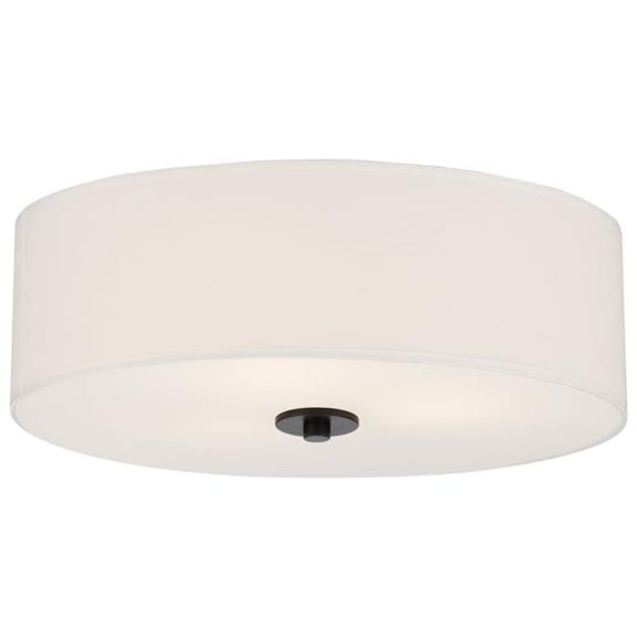 Access Lighting 64063LEDDLP-MBL-WH 120V Mid Town LED Flush Mount, Matte Black