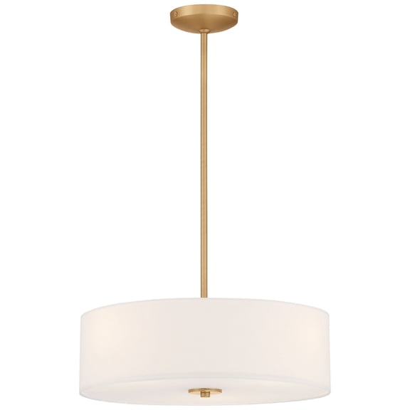 64065LEDDLP-ABB/WH Access Lighting Mid Town - 78W 3 LED Pendant In Transitional Style-5.5 Inches Tall and 18 Inches Wide-Antique Brushed Brass Finish