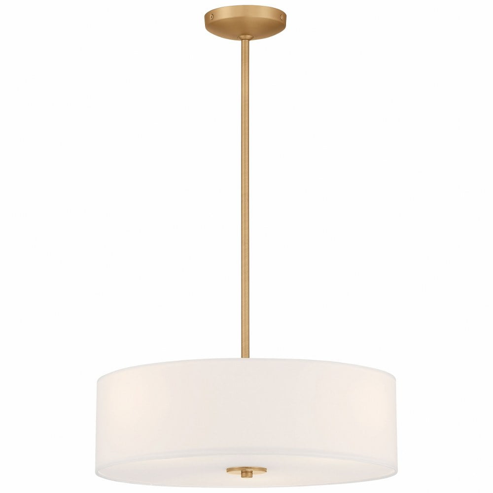 Antique Brushed Brass 18" LED Drum Ceiling Light - Transitional Design
