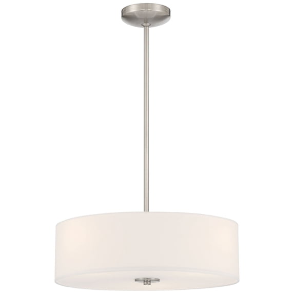 64065LEDDLP-BS/WH Access Lighting Mid Town - 78W 3 LED Pendant In Transitional Style-5.5 Inches Tall and 18 Inches Wide-Brushed Steel Finish