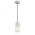 thumbnail image 1 of 28033-1R-BS/CLOP Access Lighting Ami-One Light Pendant with Round Canopy-4.5 Inches Wide by 10 Inches Tall-Brushed Steel Finish-Clear/Opal Glass Color, 1 of 2