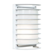20010MG-WH/RFR Access Lighting Bermuda-One Light Outdoor Ribbed Bulkhead Wall Light-7 Inches Wide by 10.5 Inches Tall-White Finish-Incandescent