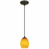 28023-1C-ORB/AMBFB-Access Lighting-Brandy FireBird-One Light Glass Pendant with Cord-6 Inches Wide by 9 Inches Tall-Oil Rubbed Bronze Finish-Amber