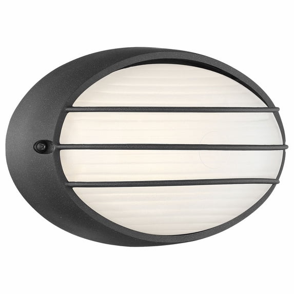 20280LEDDMG-BL/OPL-Access Lighting-Cabo-9W 1 LED Outdoor Bulkhead in Contemporary Style-8.5 Inches Wide by 5.25 Inches Tall-Black Finish