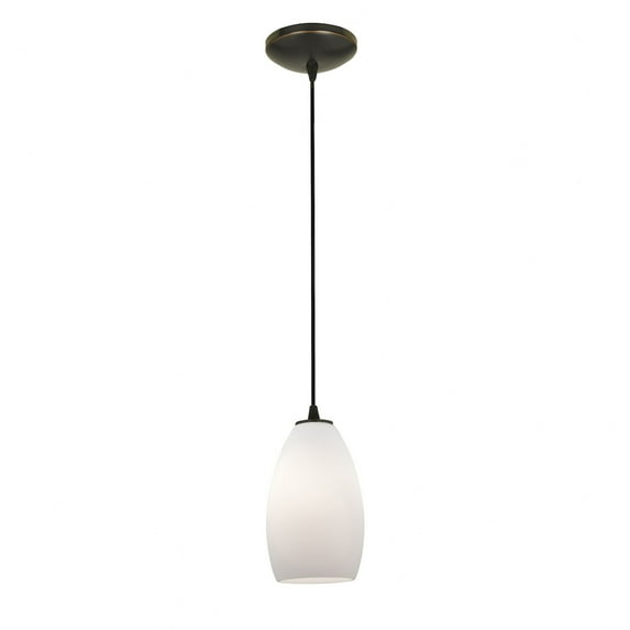 Access Lighting Champagne Bronze Cord Pendant with Opal Shade