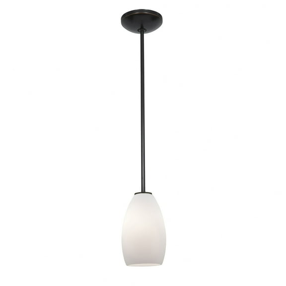 28012-3R-ORB/OPL Access Lighting Champagne-One Light Glass Pendant with Rod-5 Inches Wide by 9 Inches Tall-Oil Rubbed Bronze Finish-Opal Glass