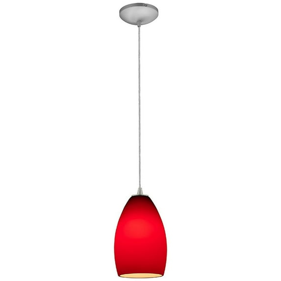 Access Lighting Champagne Steel LED Cord Pendant, Red Shade