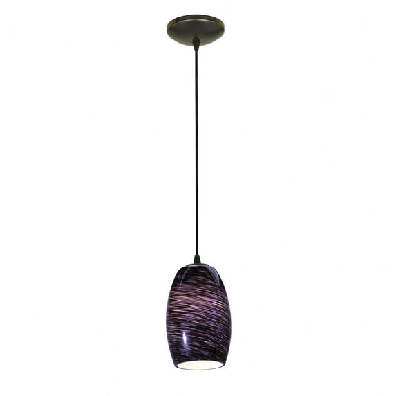 Access Lighting Chianti Bronze Cord Pendant with Purple Swirl Shade