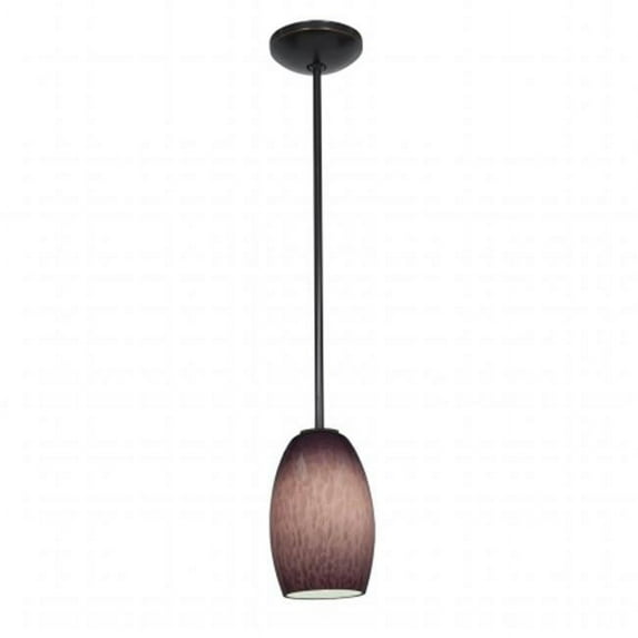 Access Lighting Chianti Bronze Integrated LED Rod Pendant, Purple Cloud Shade