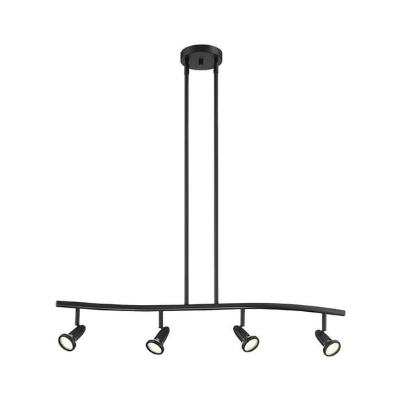 Access Lighting 4 Light Adjustable LED Pendant or Semi-Flush in Black Color