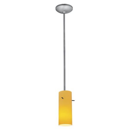Access Lighting Cylinder LED Pendant - Brushed Steel - 28030-3R-BS/AMB