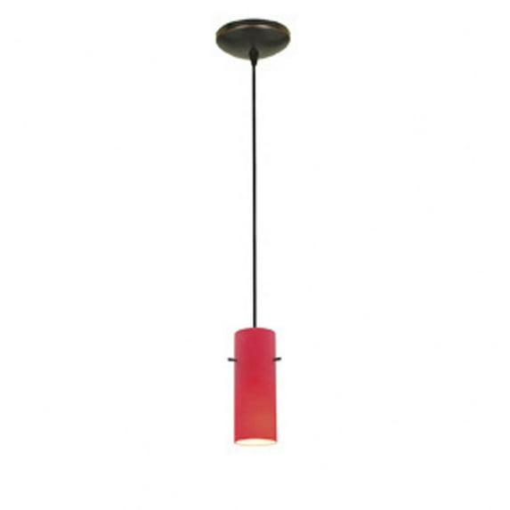 28030-1C-ORB/RED Access Lighting Cylinder - One Light Pendant (Cord Hung) -Traditional Installation