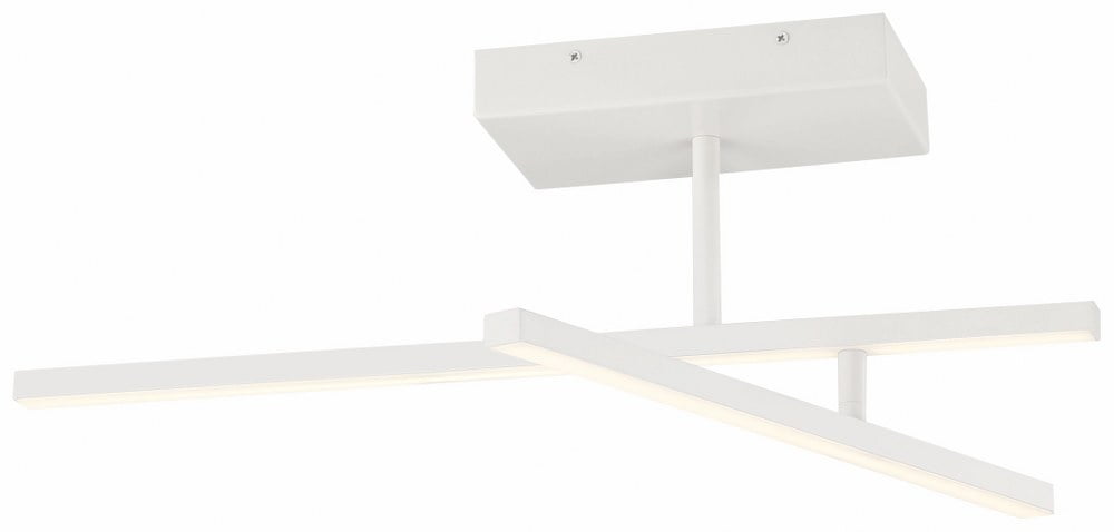 Matte White Aluminum LED Semi-Flush Light - Indoor/Outdoor