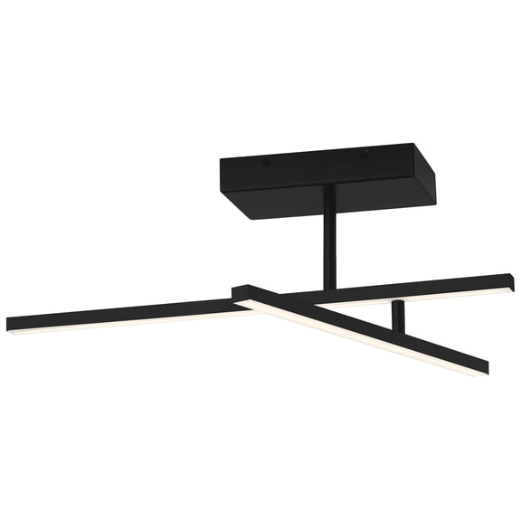 Duo 1 - Light Matte Black / Black Contemporary LED Acrylic & Aluminum Flush Mount Light