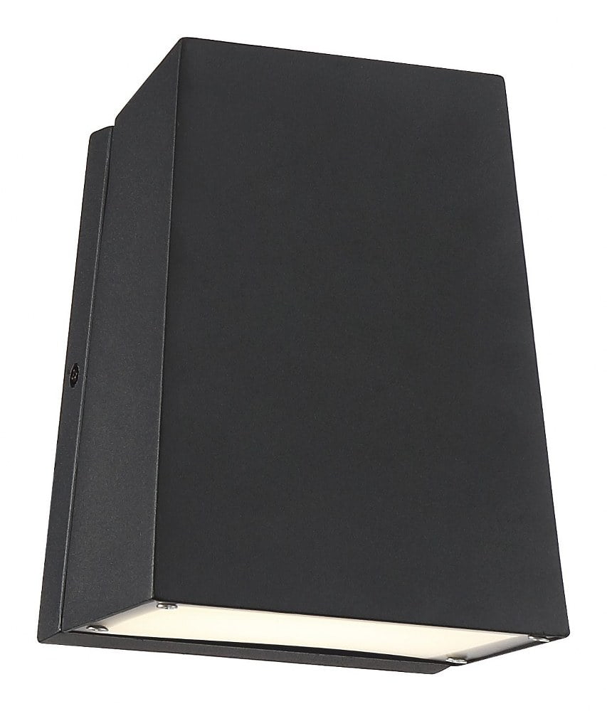 Sleek Edge Black Glass LED Outdoor Wall Sconce