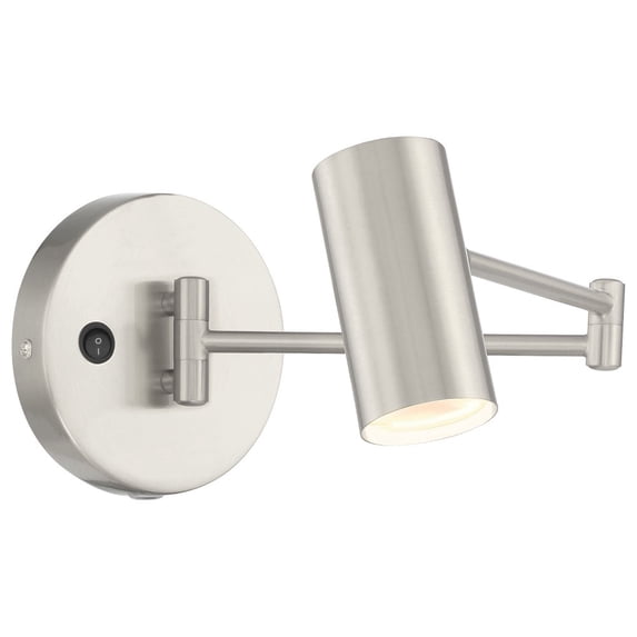 72015LEDD-BS-Access Lighting-Juhl - 7W 1 LED Swing Arm Reading Light In Contemporary Style-6 Inches Tall and 4.75 Inches Wide-Brushed Steel Finish