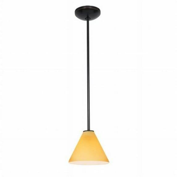Access Lighting Martini Bronze Integrated LED Rod Pendant, Amber Shade