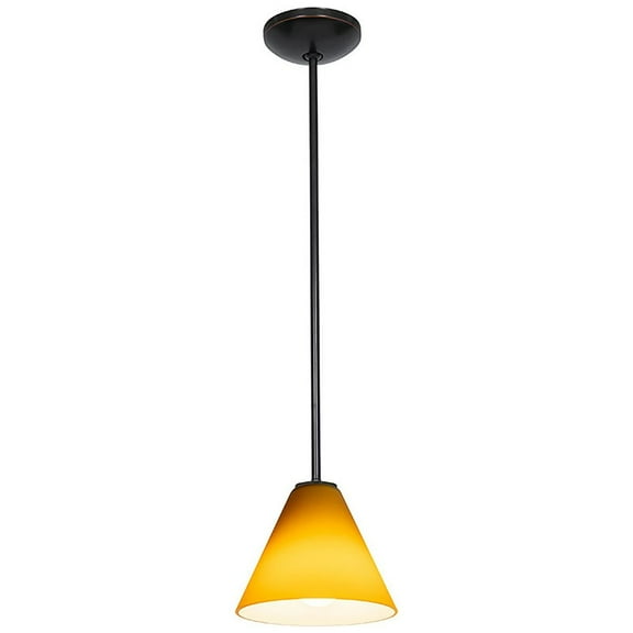 Access Lighting  Martini Bronze Rod Pendant with Amber Shade