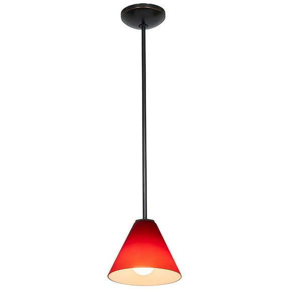 Access Lighting Martini Glass 1-light Pendant with Rods Red Oil Rubbed Bronze