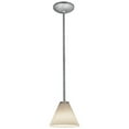 thumbnail image 1 of 28004-1R-BS/WHT Access Lighting Martini-One Light Glass Pendant with Rod-7.25 Inches Wide by 6 Inches Tall-Brushed Steel Finish-White Glass Color, 1 of 5