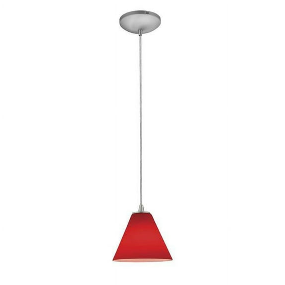 Access Lighting Martini Steel Integrated LED Cord Pendant, Red Shade