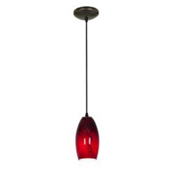 Access Lighting Merlot - Glass Pendant - Cord - Oil Rubbed Bronze Finish - Red Sky Glass Shade - Incandescent
