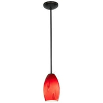 28011-1R-ORB/RUSKY-Access Lighting-Merlot-One Light Glass Pendant with Rod-3.5 Inches Wide by 8 Inches Tall-Oil Rubbed Bronze Finish