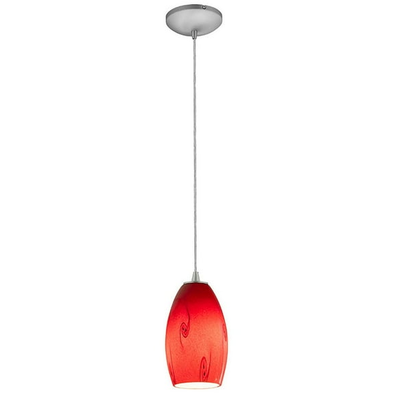 Access Lighting Merlot Steel LED Cord Pendant, Red Sky Shade