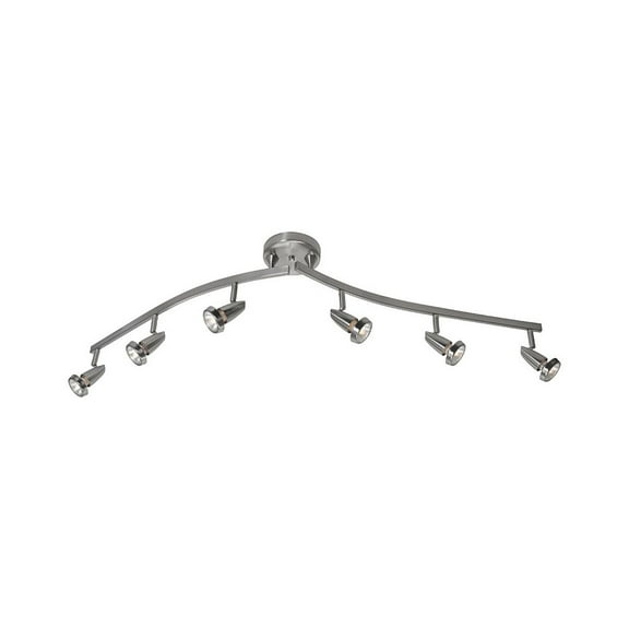 Access Lighting 6 Light Adjustable LED Track in Brushed Steel Color