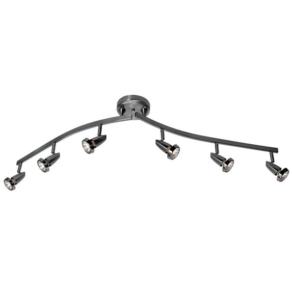 52226LEDDLP-BS Access Lighting Mirage-30W 6 LED Spotlight Semi-Flush Mount with Articulating Arm-49 Inches Wide by 5 Inches Tall-Brushed Steel Finish
