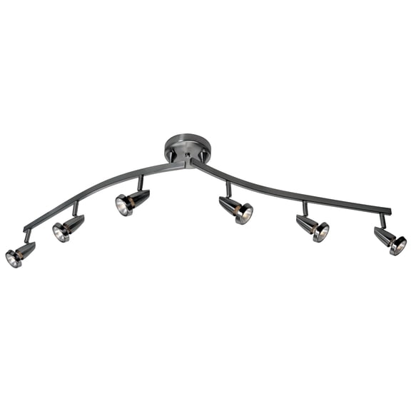 52226LEDDLP-BS Access Lighting Mirage-30W 6 LED Spotlight Semi-Flush Mount with Articulating Arm-49 Inches Wide by 5 Inches Tall-Brushed Steel Finish