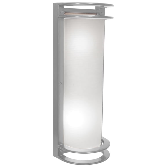 20031LEDDMGLP-SAT/RFR Access Lighting Nevis-Two Light Outdoor Bulkhead Wall Mount-6 Inches Wide by 16.75 Inches Tall-Satin Finish-LED Lamping Type