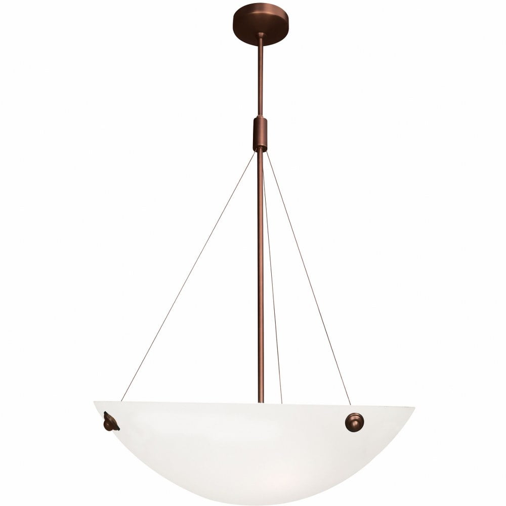 Noya 35" Bronze and White Glass 4-Light Pendant