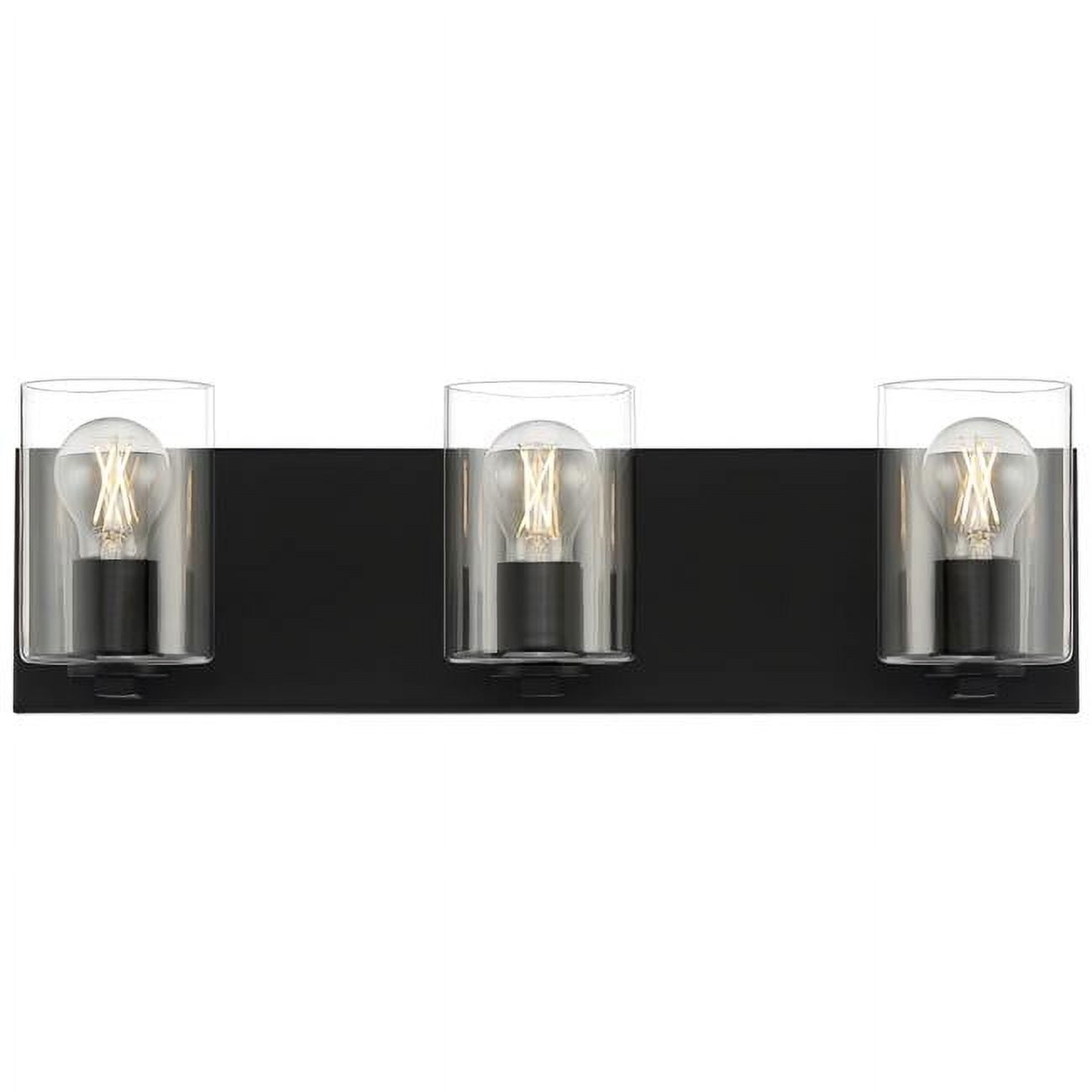 Oslo Matte Black Cylinder 3-Light LED Vanity Wall Sconce