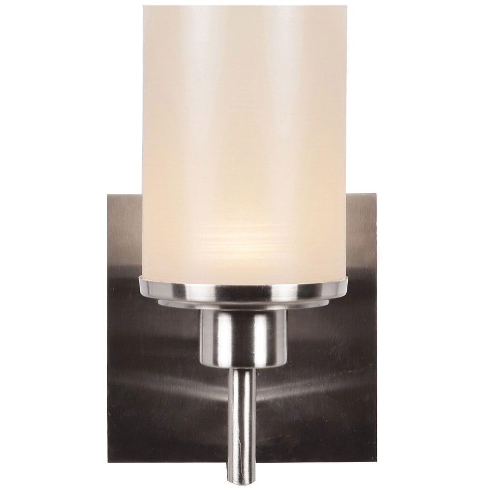 Brushed Steel Cylinder LED Vanity Light, 5.5" W x 9.25" H