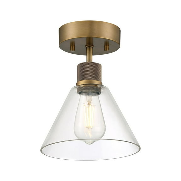 Access Lighting Martini LED Semi-Flush in Antique Brushed Brass Color